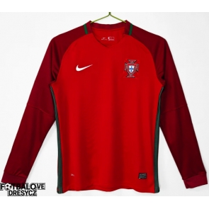 Portugalsko 2016 Retro Domácí Dres Dlouhý Rukáv